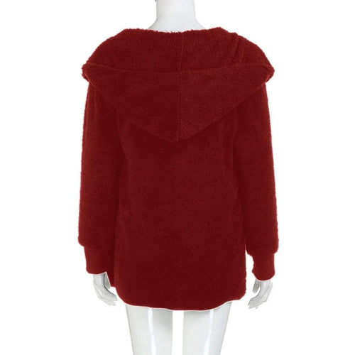 Drune | Plus Size Samt Kapuzen Wintermantel