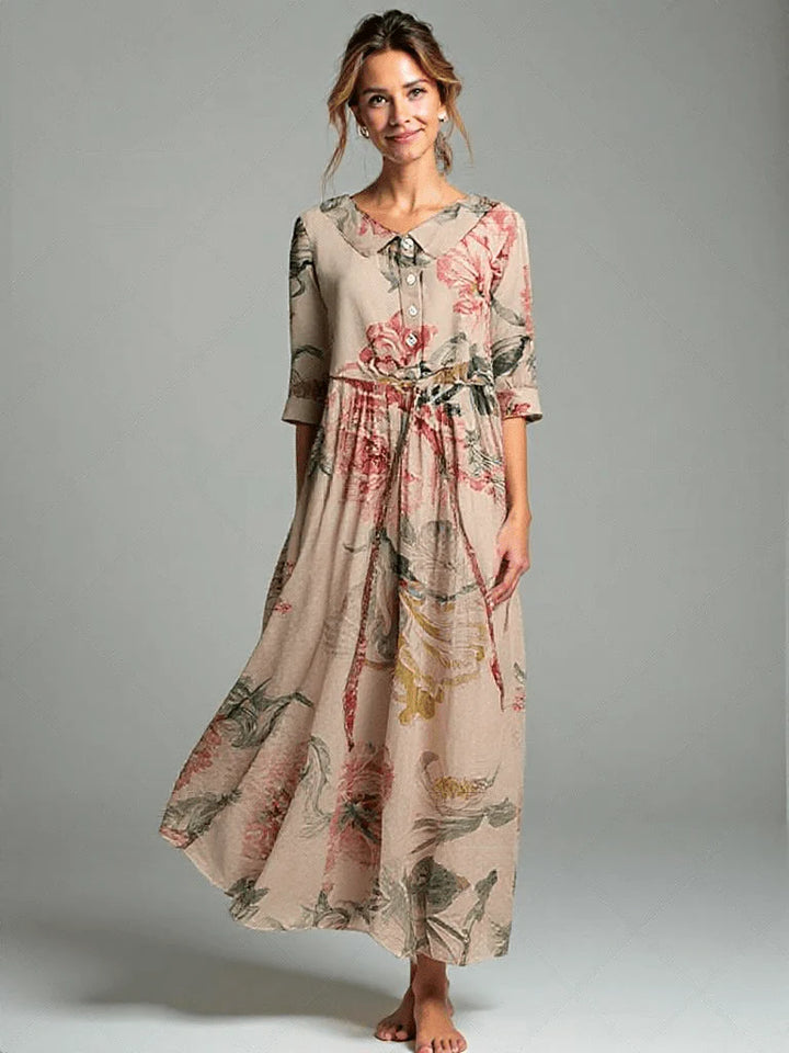 Drune | Vintage Spitzenkleid mit Botanischem Blumenmuster