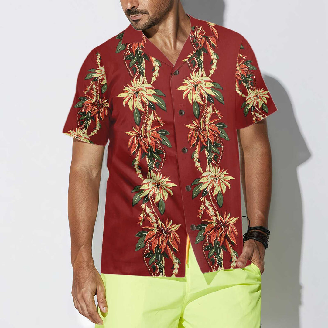 Drune | Weihnachts-Poinsettia-Hawaiianshirt, Vintage-Weihnachtshemd, Beste Weihnachtsgeschenkideen