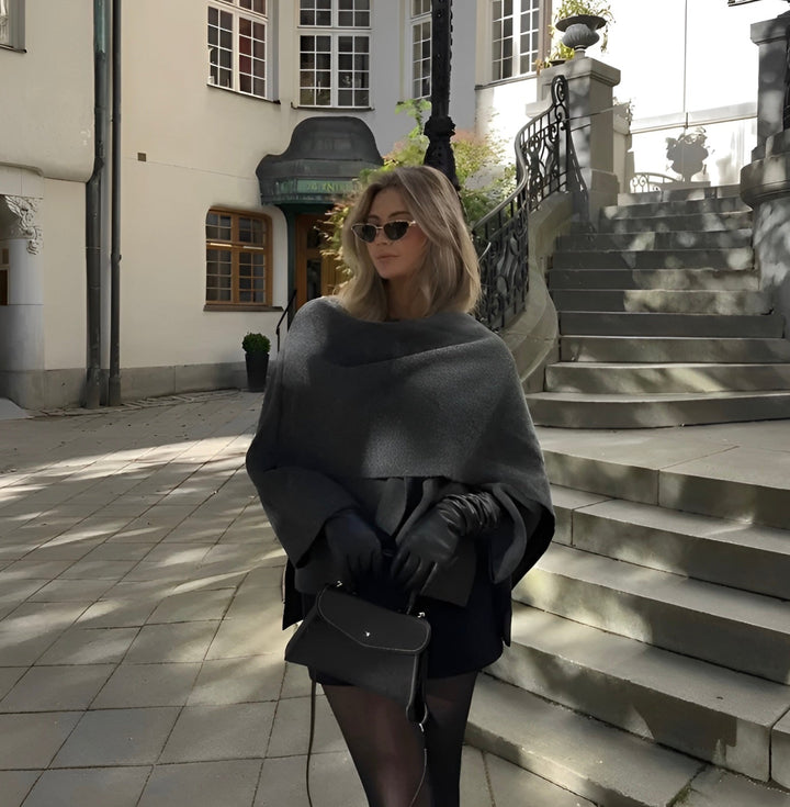 Drune | Wolle Herbst Poncho Cape Damenüberjacke
