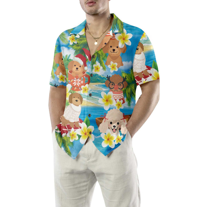Drune | Pudel Ich Wünsche Dir Ein Frohes Weihnachten Hawaihem Shirt, Weihnachts Pudel Shirt, Beste Weihnachtsgeschenk Idee