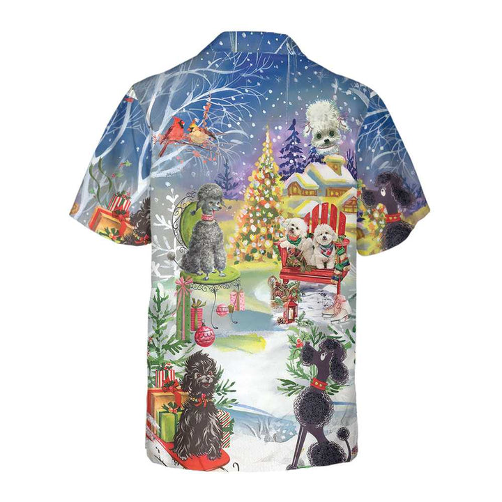Drune | Pudel Durch Den Schnee Hawaiihemd, Lustiges Weihnachtshemd Für Männer & Frauen, Bestes Weihnachtsgeschenk