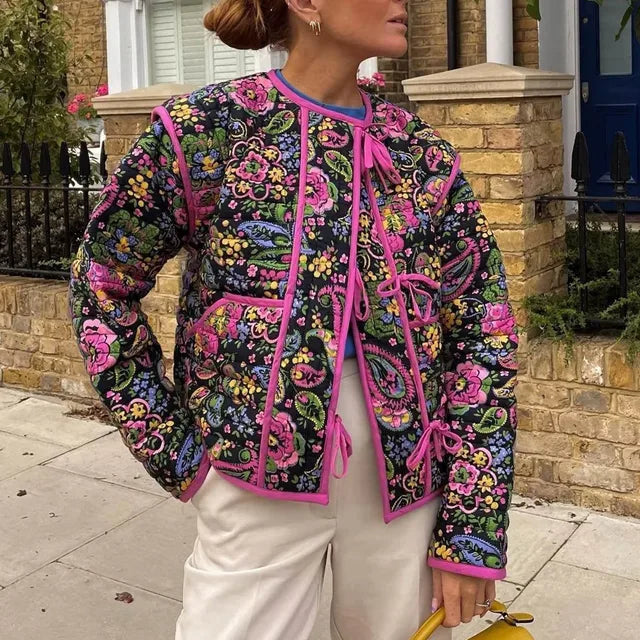 Drune - Damen Blumen bestickte Jacke