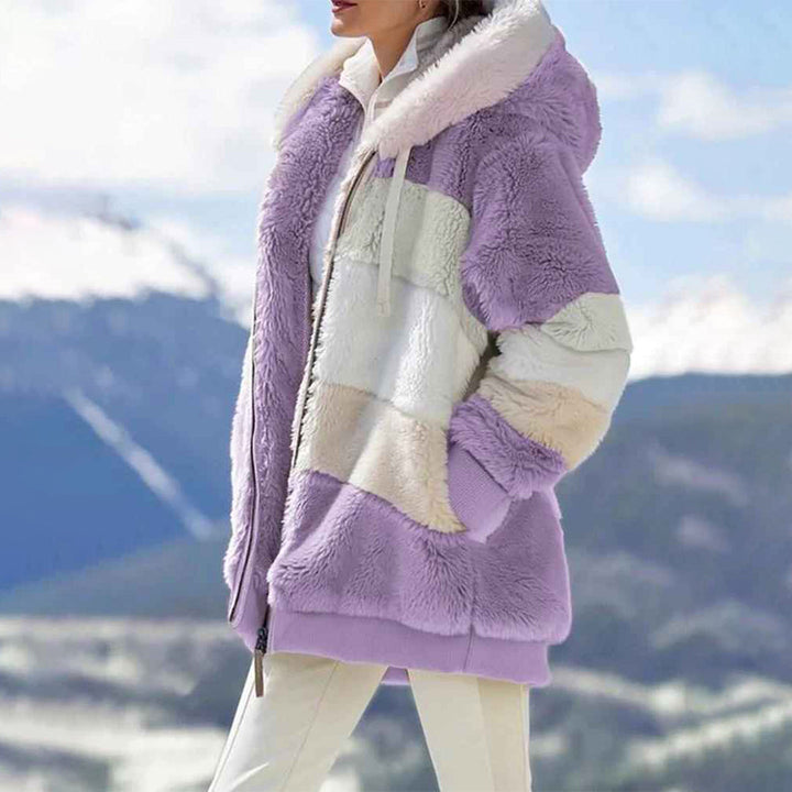 Drune | Warme Oversized Damenjacke mit Kapuze Lange Ärmel Jacke für Kalte Tage