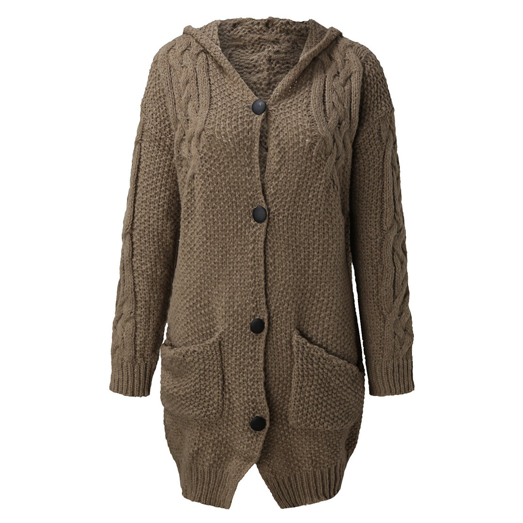 Drune | Strick Cardigan mit Kapuze und Taschen Acryl Komfortabel und Warm
