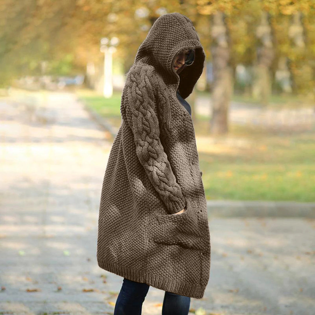 Drune | Strick Cardigan mit Kapuze und Taschen Acryl Komfortabel und Warm