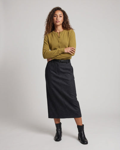 Damen Feinstrick-Cardigan mit dekorativen Knöpfen und figurbetonter Silhouette Drune