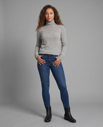 Damen figurnaher Kaschmir‑Optik Rollkragenpullover aus weichem Feinstrick Drune