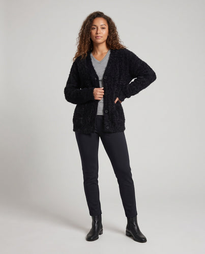 Damen Flauschiger Oversize‑Strickcardigan mit Teddyoptik und offener Front Drune