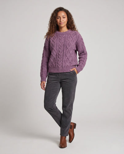 Damen Grobgestrickter Zopf‑Pullover mit Mohair‑Optik Drune