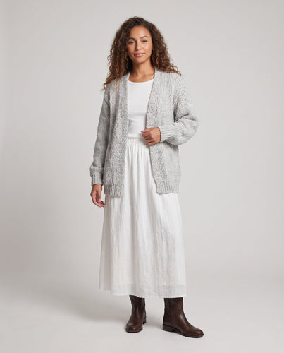 Damen Grobstrick-Cardigan mit offener Front und leichter Oversize-Passform Drune
