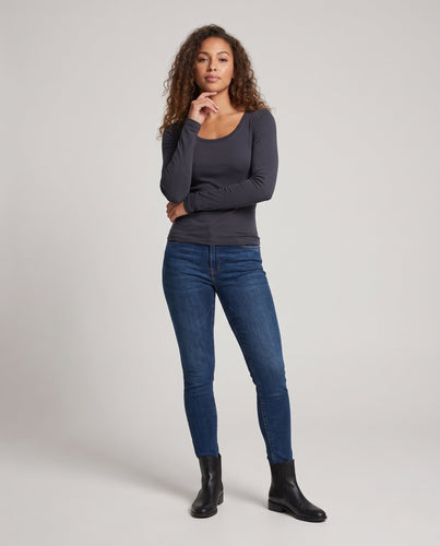 Damen Hochtaillierte weite Denim-Jeans im Baggy-Cut mit weitem Bein Drune