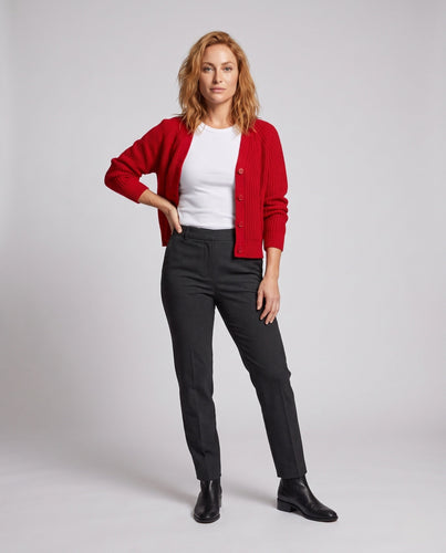 Damen kurz geschnittene Raglan-Zopfstrick-Cardigan Drune