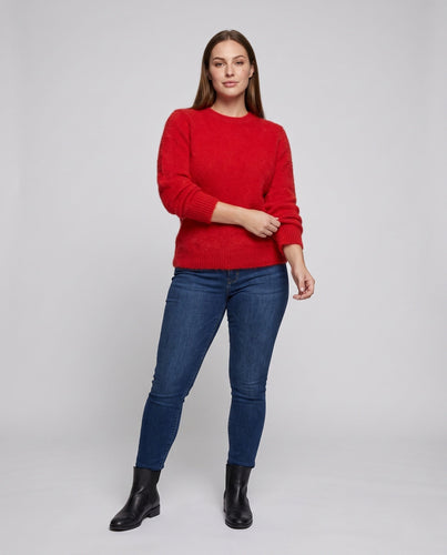 Damen Kuscheliger Effektgarn-Pullover mit Mohair-Optik und Oversize-Ärmeln Drune