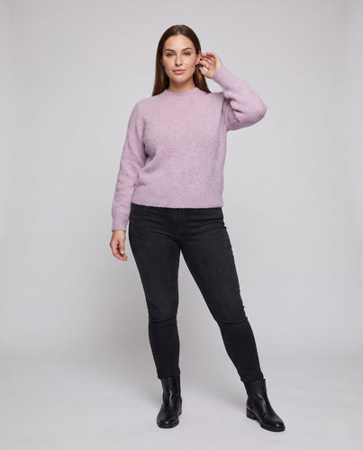 Damen Kuscheliger kurzgeschnittener Rundhalspullover mit Ballonärmeln und Oversized-Silhouette Drune