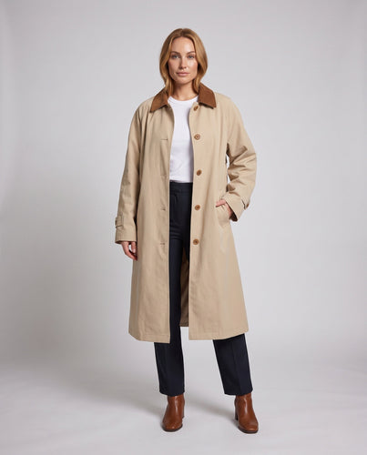 Damen Leichter Oversize-Trenchcoat mit Hemdkragen und geradem Schnitt Drune