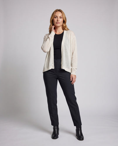 Damen Leichter Wickel-Feinstrick-Cardigan mit V-Ausschnitt Drune