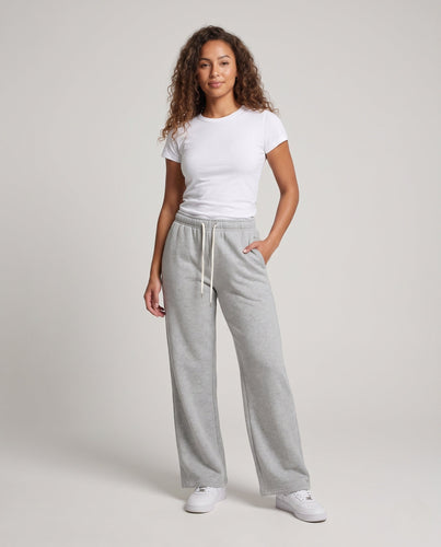 Damen Weite Sweatpants mit hohem Elastikbund, Kordelzug und Relaxed-Fit Drune