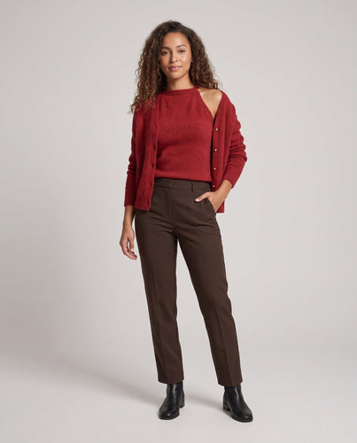 Damen Zweiteiliges Mohair‑Optik Feinstrick-Set: Oversize-Cardigan & Rundhals-Pullover Drune