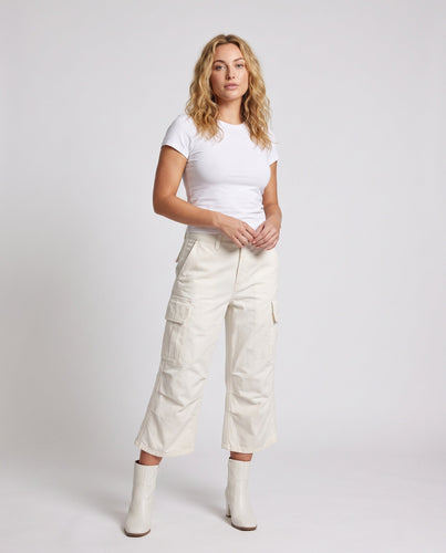 Damen Cargo-Culotte mit weitem Bein, tief sitzendem Bund und aufgesetzten Taschen Drune