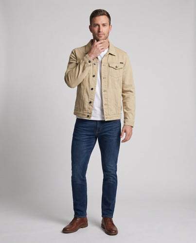 Herren Canvas-Utility-Jacke im Truckerstil mit Brustklappen und kontrastknöpfen Drune