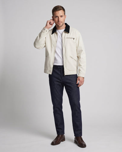 Herren Utility-Canvasjacke mit aufgesetzten Pattentaschen und geradem Schnitt Drune