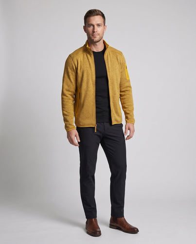 Herren Fleecejacke mit Stehkragen und windabweisenden Softshell-Einsätzen Drune