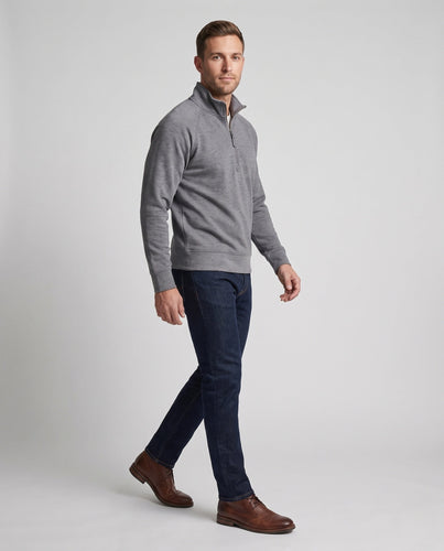 Herren Half-Zip-Sweatshirt mit Stehkragen und Raglanärmeln Drune