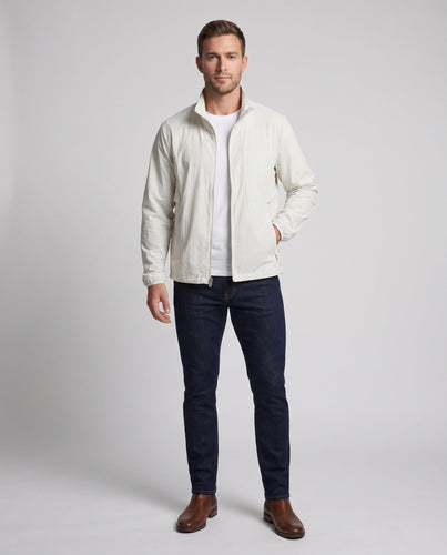 Herren Leichte atmungsaktive Windjacke mit Stehkragen und Zweiwege-Reißverschluss Drune