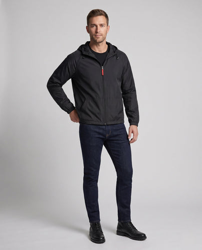 Herren Leichter Windbreaker mit Kapuze, verstellbarem Saum und durchgehendem Reißverschluss Drune