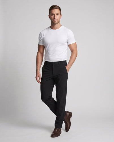 Herren Schmale Stoffhose mit Stretch und Bügelfalte Drune