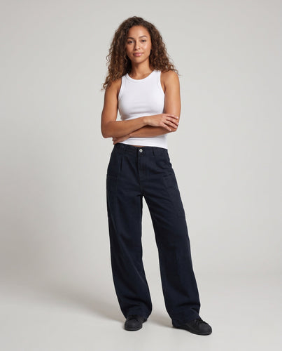 Damen Baggy-Arbeitshose mit tiefem Schritt und aufgesetzten Utility-Taschen Drune