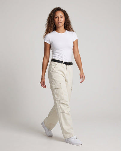 Damen Weite Cargo-Hose mit hoher Taille, Utility-Beintaschen und Relaxed-Fit Drune