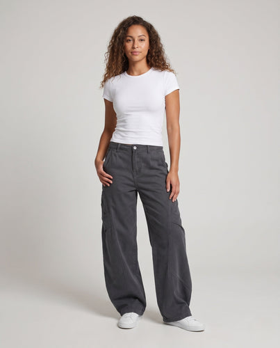 Damen weite Cargo-Hose mit tiefer Schrittpassform Drune
