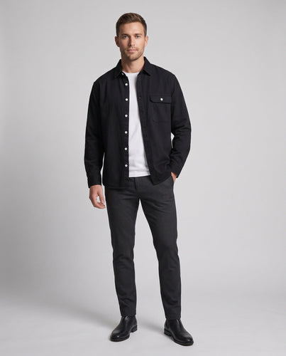 Herren Baumwoll-Overshirt mit Brusttasche und entspanntem Oversize-Schnitt Drune