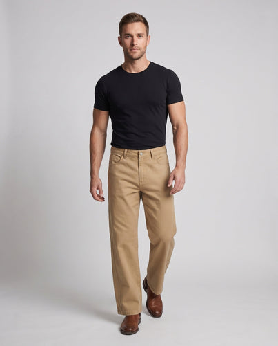 Herren hochtaillierte weite Jeanshose aus Baumwolle Drune