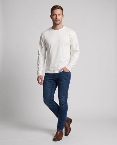 Herren Langarmshirt aus Waffelstrick mit Rundhals und relaxed Fit Drune