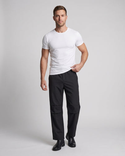 Herren Relaxte Wide‑Leg-Hose aus technischem Stretch‑Twill mit cleanem Bund Drune