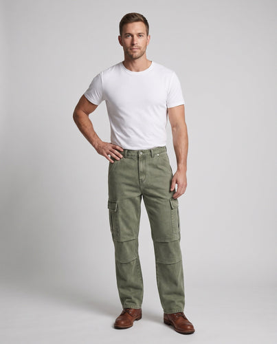 Herren Robuste Cargo-Twill-Hose mit Kniepaneelen und großzügigen Klappentaschen Drune
