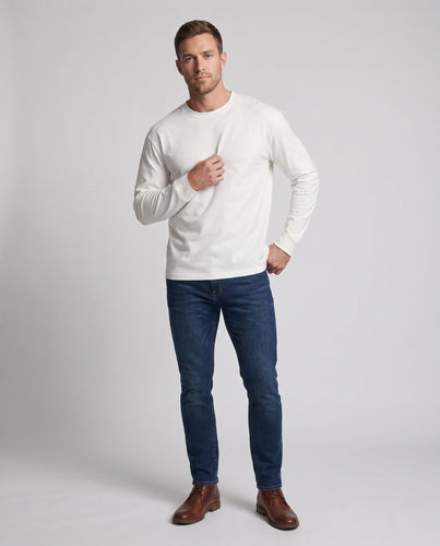 Herren Strukturiertes Baumwoll-Mix Crewneck mit Raglanärmeln und Relaxed-Fit Drune