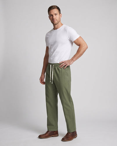 Herren Weite Baumwoll-Jogginghose mit Kordelzug und geradem Bein Drune