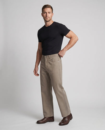 Herren Weite Baumwoll-Twill-Hose mit weitem Bein und geradem Schnitt Drune