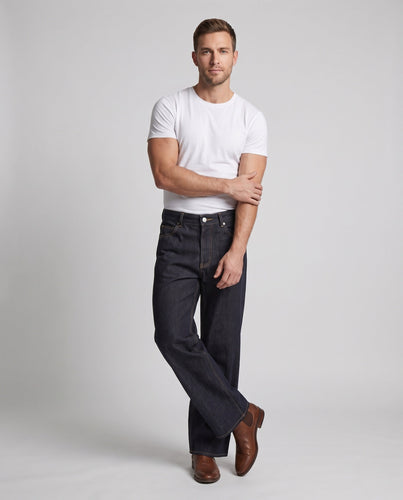 Herren Weite Selvedge-Denim Jeans mit Umschlag Drune