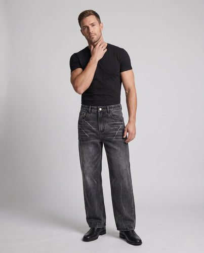 Herren Weite Vintage-Jeans mit tiefer Bundhöhe Drune