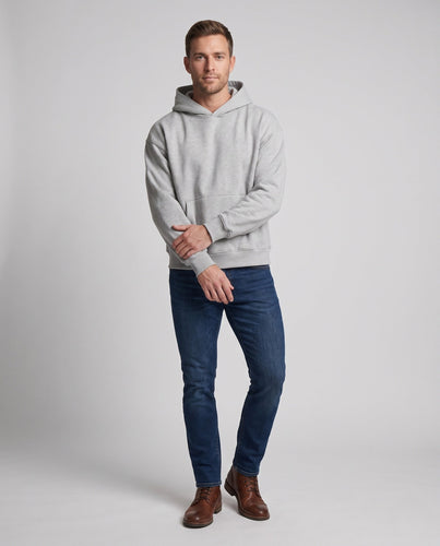Unisex Oversize-Kapuzenpullover mit Kängurutasche und überschnittenen Schultern Drune