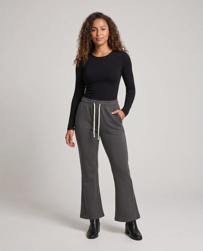 Damen Flared-Sweathose mit elastischem Bund und Kordelzug Drune