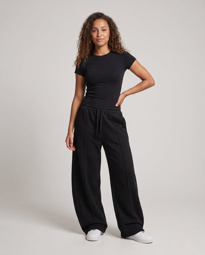 Damen Oversized Jogginghose mit hohem Bund und Kordelzug Drune