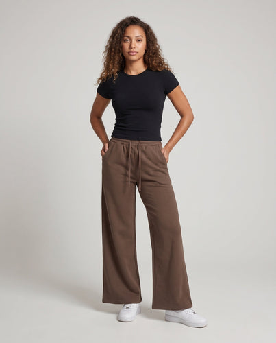 Damen Weite Jogginghose mit hohem Bund und Kordelzug Drune