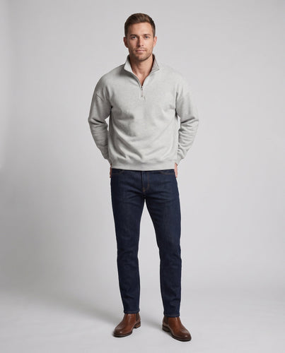 Herren Halbzip-Sweatshirt mit gesticktem Wappen und weichem Innenfleece Drune