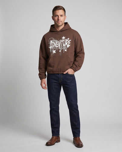 Herren Kapuzenpullover mit Graffiti-Print und kurzem Boxy-Schnitt Drune